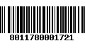 Código de Barras 8011780001721