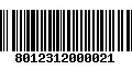 Código de Barras 8012312000021