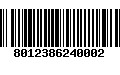 Código de Barras 8012386240002