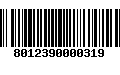 Código de Barras 8012390000319