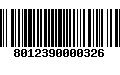 Código de Barras 8012390000326