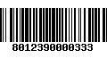 Código de Barras 8012390000333