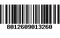 Código de Barras 8012609013260