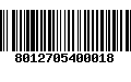 Código de Barras 8012705400018