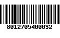 Código de Barras 8012705400032