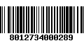 Código de Barras 8012734000289