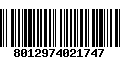 Código de Barras 8012974021747