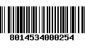 Código de Barras 8014534000254