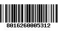 Código de Barras 8016260005312