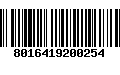 Código de Barras 8016419200254