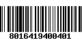 Código de Barras 8016419400401