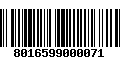 Código de Barras 8016599000071