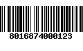 Código de Barras 8016874000123