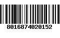 Código de Barras 8016874020152