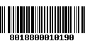 Código de Barras 8018800010190