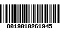 Código de Barras 8019010261945