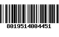 Código de Barras 8019514004451