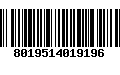 Código de Barras 8019514019196