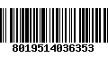 Código de Barras 8019514036353