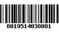 Código de Barras 8019514038081