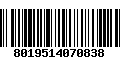 Código de Barras 8019514070838