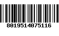 Código de Barras 8019514075116