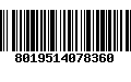 Código de Barras 8019514078360