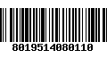 Código de Barras 8019514080110