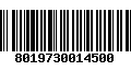 Código de Barras 8019730014500