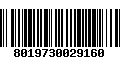 Código de Barras 8019730029160