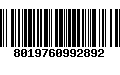 Código de Barras 8019760992892