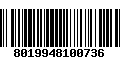 Código de Barras 8019948100736