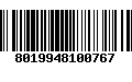 Código de Barras 8019948100767