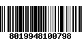 Código de Barras 8019948100798