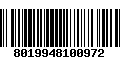 Código de Barras 8019948100972