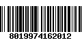 Código de Barras 8019974162012