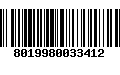 Código de Barras 8019980033412