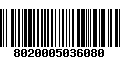 Código de Barras 8020005036080