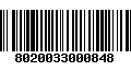 Código de Barras 8020033000848