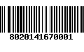 Código de Barras 8020141670001