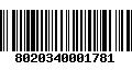 Código de Barras 8020340001781