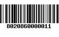 Código de Barras 8020860000011