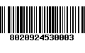 Código de Barras 8020924530003