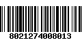 Código de Barras 8021274008013