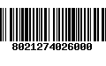 Código de Barras 8021274026000