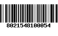 Código de Barras 8021548100054