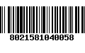 Código de Barras 8021581040058