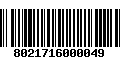 Código de Barras 8021716000049