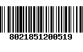 Código de Barras 8021851200519