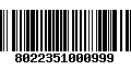 Código de Barras 8022351000999